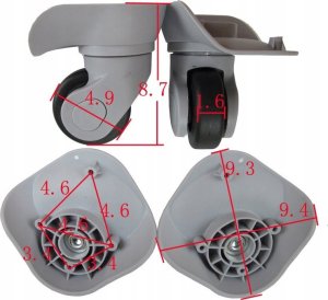 Kółka Do Walizki Kółko Obrotowe Zamienne Części Bagaż Naprawa Części 2Szt 3