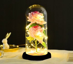 Wieczna Róża W Szkle Świecąca Led Pomysł Na Prezent Piękna Jak Prawdziwa 3