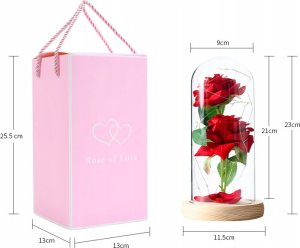 Wieczna Róża W Szkle Świecąca Led Pomysł Na Prezent Piękna Jak Prawdziwa 6