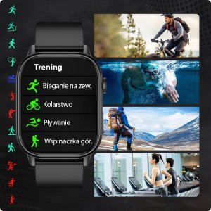 Smartwatch Męski - Wodoodporny Pływanie Rozmowy GPS Kompas Tętno - Menu PL 9