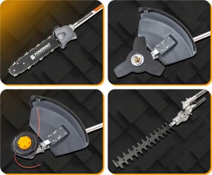 WIELOFUNKCYJNA KOSA SPALINOWA 4W1 NOŻYCE DO ŻYWOPŁOTU PIŁA WYKASZARKA 4KM 9