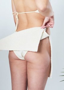 Strój na saunę BEMBEA FROTTE z figami OEKO-TEX Standard YEYE Made in Nature FEL 14