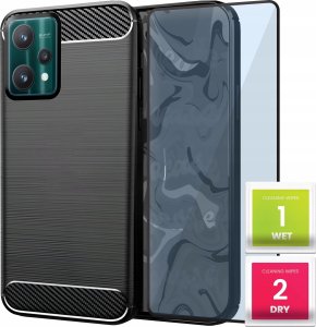 Etui do Realme 9 Pro Plus / 9 4G (Czarne, Karbon, Pancerne, Case)   Szkło 1