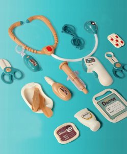 Zestaw Lekarza Dla Dzieci Zestaw Doktor Wózek Ekg Dźwięk Światło Termometr 11