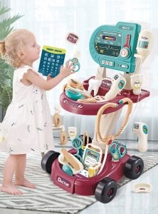 Zestaw Lekarza Dla Dzieci Zestaw Doktor Wózek Ekg Dźwięk Światło Termometr 3