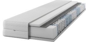 Materac sprężynowy DIAMOND 70x190 24 cm wysokości |Dwustronny H3| 7 stref | Rdzeń ze sprężyn kieszeniowych | Pikowany pokrowiec 1