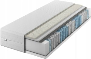 Materac IZER 120x200 | 7 stref | rdzeń ze sprężyn kieszeniowych |KOKOS | pianka do masażu | pikowany pokrowiec | materac sprężynowy 1