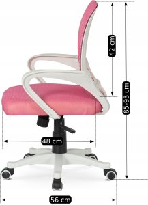 Fotel Obrotowy Różowy Młodzieżowy Krzesło Obrotowe Dla Dziecka Różowe NATE 8