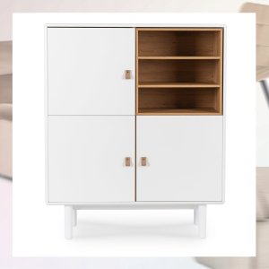 Komoda Biała 100 Trzydrzwiowa VEDDE Styl Skandynawski Do Salonu Sypialni 5