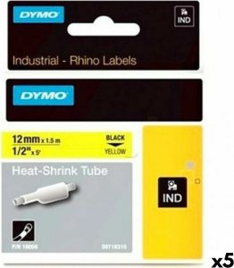 Laminowana Taśma do Drukarki Etykiet Rhino Dymo ID1-12 Żółty Czarny 12 x 1,5 mm (5 Sztuk) 1
