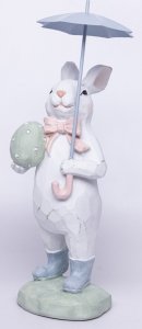 Dekoracja - Królik w kaloszach i pod parasolem 29x9x13 cm GINO 4