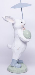 Dekoracja - Królik w kaloszach i pod parasolem 29x9x13 cm GINO 6