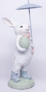 Dekoracja - Królik w kaloszach i pod parasolem 29x9x13 cm GINO 7
