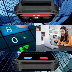 Smartwatch czarny sportowy z dwoma paskami zestaw 3