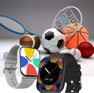 Smartwatch czarny sportowy z dwoma paskami zestaw 4