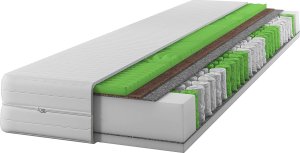 Materac sprężynowy GOLD Plus 100x200 |Pianka masująca |Kokos |Dwustronny H3/H4 | 7 stref |Rdzeń ze sprężyn kieszeniowych |Pikowany pokrowiec 1
