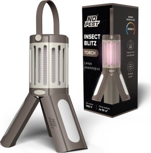 Lampa Owadobójcza UV na Komary Muchy Osy Ćmy Meszki i Inne Owady Przenośna Lampa Latarka "Insect Blitz Torch" 2
