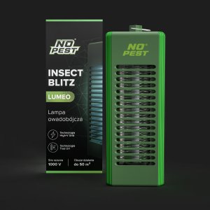 Lampa Owadobójcza UV na Komary Muchy Osy Ćmy Meszki i Inne Owady Przenośny Lampion Lampa "Insect Blitz Lumeo" w Kolorze Ciemnym 2