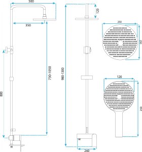 Zestaw Prysznicowy REA Avalon Miedź Szczotkowana 5