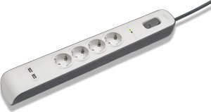 Belkin Listwa zasilająca przeciwprzepięciowa 525J, 4 gniazda Schuko, 2x USB-A, 2m 3