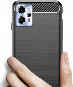 Etui do Motorola Moto G13 / G23 / G53 5G (Czarne, Karbon, Pancerne)   Szkło 3