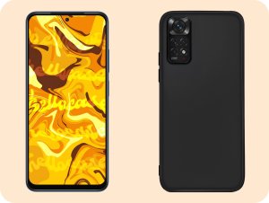 Etui do Xiaomi Redmi Note 11 4G / 11s 4G (Czarne, Slim, Silikon)   SZKŁO 9H 4