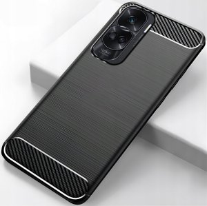 Etui do Honor 90 Lite 5G (Czarne, Karbon, Pancerne, Case, Plecki)   Szkło 2