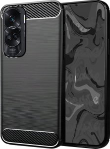 Etui do Honor 90 Lite 5G (Czarne, Karbon, Pancerne, Case, Plecki)   Szkło 9