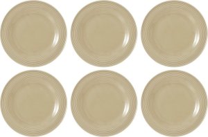 Zestaw 6 talerzy porcelanowych do sałatek 23 cm beżowy - Seltman 1