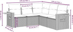 5-cz. zestaw wypoczynkowy do ogrodu, z poduszkami, czarny 8