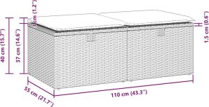 2-cz. zestaw mebli z poduszkami, czarny, polirattan i akacja 7