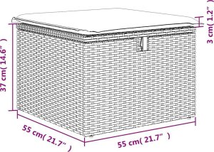 2-cz. zestaw mebli z poduszkami, czarny, polirattan i akacja 8