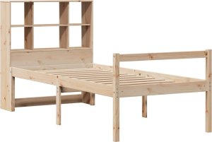 Łóżko z regałem, bez materaca, 100x200 cm, sosnowe 3