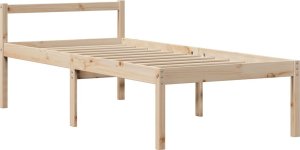 Łóżko z regałem, bez materaca, 100x200 cm, sosnowe 8