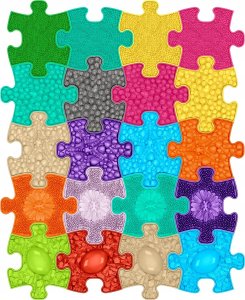 Askato Mata Sensoryczna Ortopedyczna Zestaw 20w1 Mini Puzzle 20x Sensoryka Muffik / Mfk-051 6