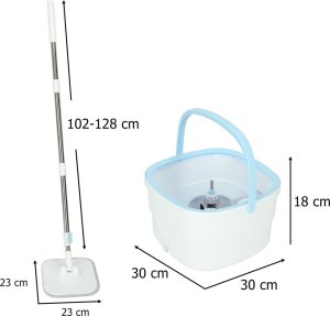Mop obrotowy prostokątny płaski rotacyjny czysta brudna woda wyciskacz Kik Sp. z o. o. Sp. k. 18