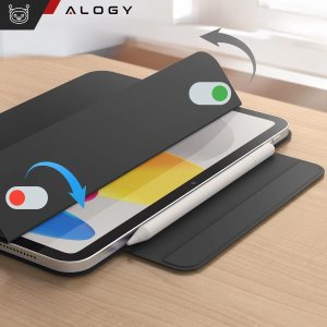 Etui magnetyczne 360 do Apple iPad 10.9 10 / 2022 / 11 11 / 2025 Alogy Magnetic 360 Case obudowa ochronna na tablet Czarne 3