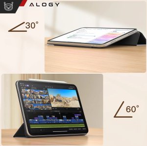 Etui magnetyczne 360 do Apple iPad 10.9 10 / 2022 / 11 11 / 2025 Alogy Magnetic 360 Case obudowa ochronna na tablet Czarne 9
