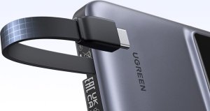 Powerbank Ugreen Powerbank 10000mAh Ugreen Uno PB511, 30W, wbudowany kabel USB-C (szary) 6