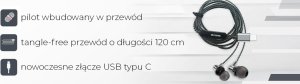 Słuchawki Aiwa Słuchawki AIWA douszne ESTM-50USB-C/SL srebrne 4