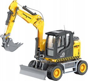 Koparka Kołowa Ze Spychaczem Metalowa Huina Żółta 1:50 5