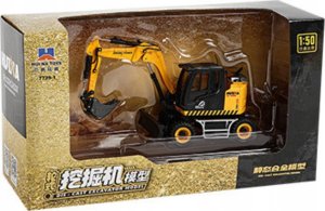 Koparka Kołowa Ze Spychaczem Metalowa Huina Żółta 1:50 6