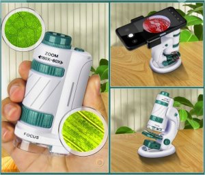 Mikroskop Edukacyjny Dla Dzieci 2W1 Laboratorium 60X/180X + Akcesoria 11