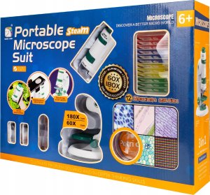 Mikroskop Edukacyjny Dla Dzieci 2W1 Laboratorium 60X/180X + Akcesoria 4