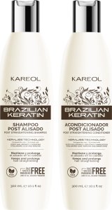 Kareol Brazilian keratin Zestaw Szampon i odżywka po keratynowym prostowaniu włosów 2x300ml 300ml 3