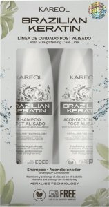 Kareol Brazilian keratin Zestaw Szampon i odżywka po keratynowym prostowaniu włosów 2x300ml 300ml 4