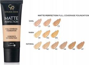 Golden Rose Matte Perfection Matujący podkład do twarzy 35ml (W1) 2