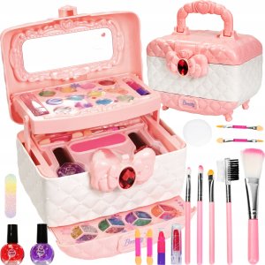 Kuferek Kosmetyków Dla Dziewczynki Make Up Cienie Brokat Lakiery Lusterko 1