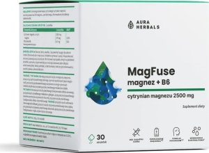 Aura Herbals MagFuse Magnez + B6 Suplement Diety 30x2.58g 2.58g 1