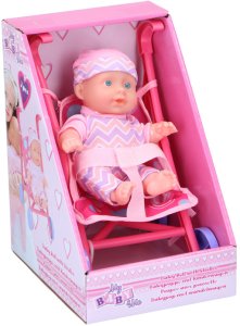 TOY DOLL BABY WITH STROLLER 20CM 2